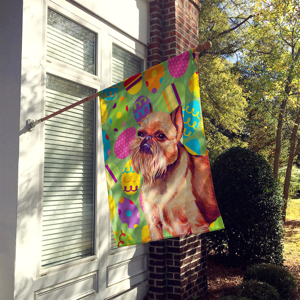 Brussels Griffon Easter Eggtravaganza House Flag 28x40 Porch Sleeve Pole Decorative Outside Yard Banner Artwork Wall Hanging, Polyester