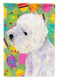 Westie Easter Eggtravaganza House Flag 28x40 Porch Sleeve Pole Decorative Outside Yard Banner Artwork Wall Hanging, Polyester