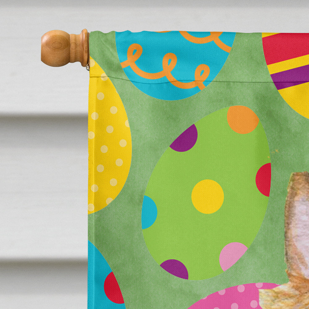 Silky Terrier Easter Eggtravaganza House Flag 28x40 Porch Sleeve Pole Decorative Outside Yard Banner Artwork Wall Hanging, Polyester