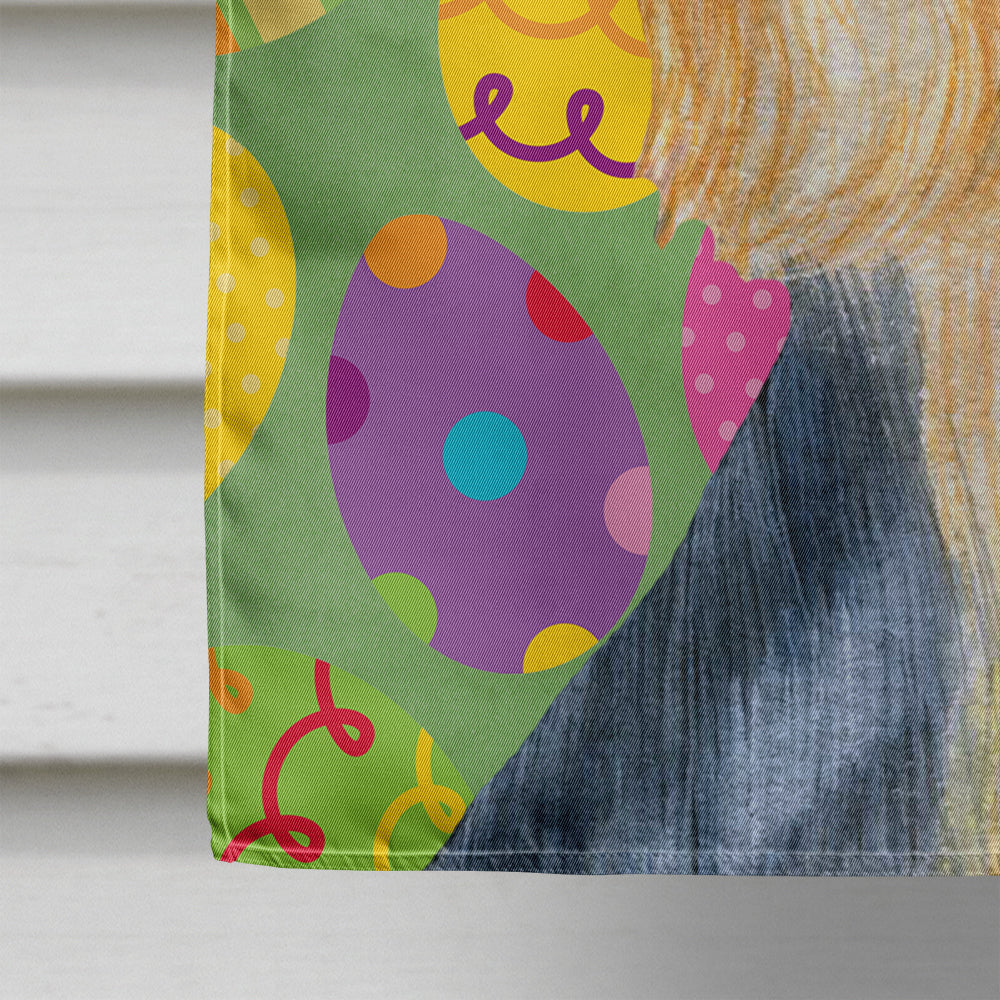 Silky Terrier Easter Eggtravaganza House Flag 28x40 Porch Sleeve Pole Decorative Outside Yard Banner Artwork Wall Hanging, Polyester