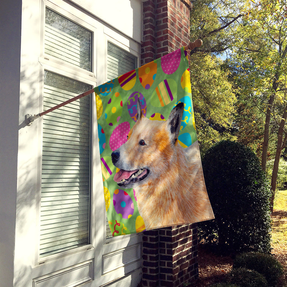 Australian Cattle Dog Easter Eggtravaganza House Flag 28x40 Porch Sleeve Pole Decorative Outside Yard Banner Artwork Wall Hanging, Polyester
