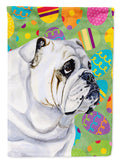 Bulldog English Easter Eggtravaganza House Flag 28x40 Porch Sleeve Pole Decorative Outside Yard Banner Artwork Wall Hanging, Polyester