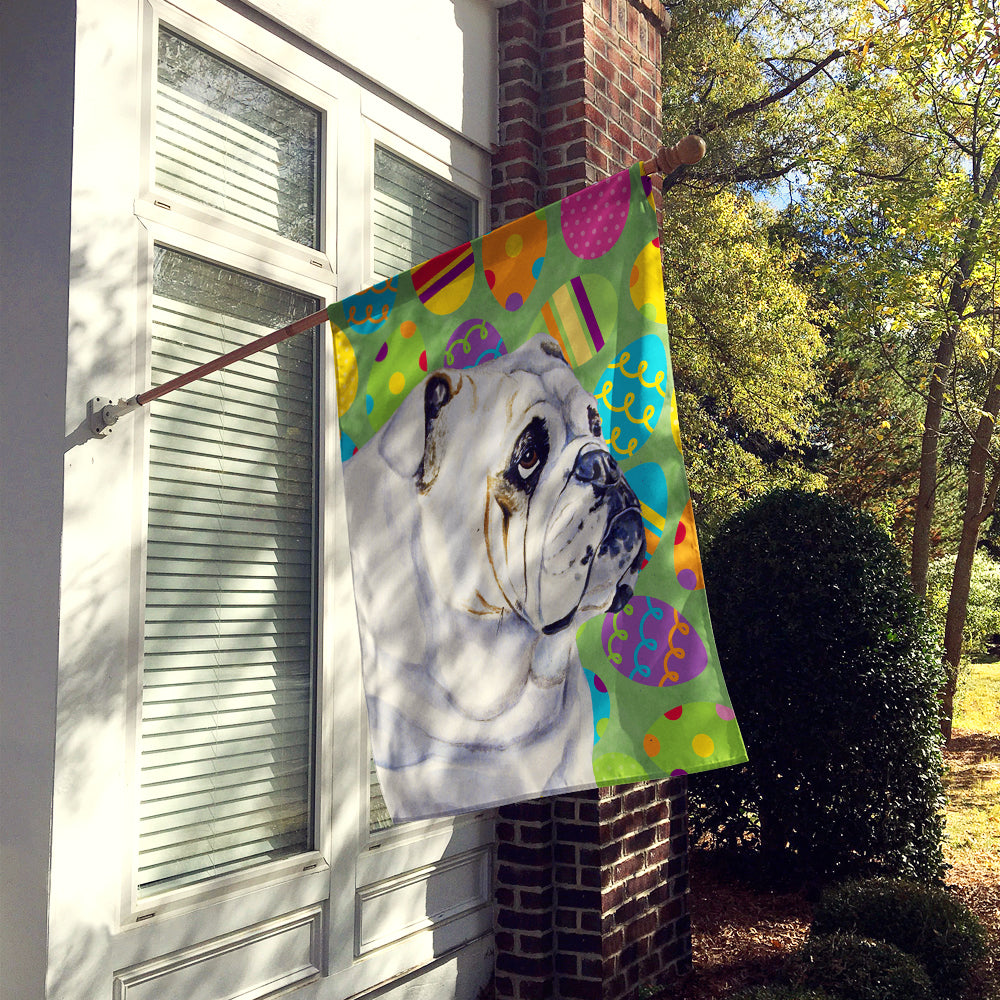 Bulldog English Easter Eggtravaganza House Flag 28x40 Porch Sleeve Pole Decorative Outside Yard Banner Artwork Wall Hanging, Polyester
