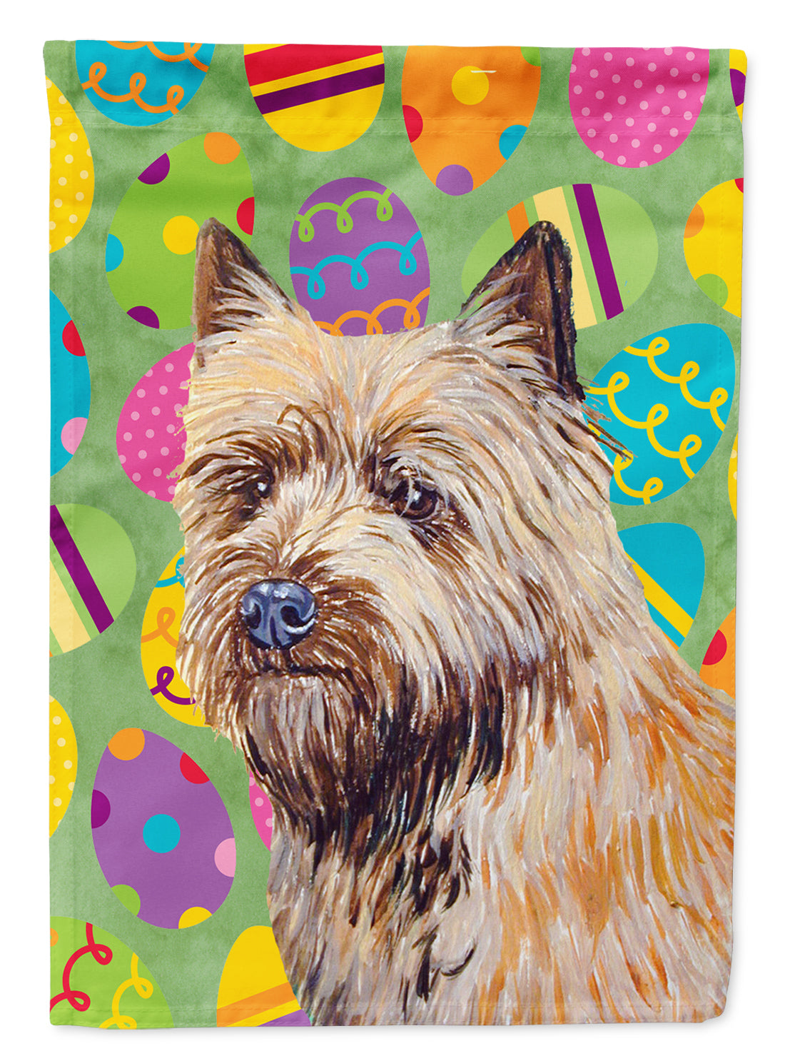 Cairn Terrier Easter Eggtravaganza House Flag 28x40 Porch Sleeve Pole Decorative Outside Yard Banner Artwork Wall Hanging, Polyester