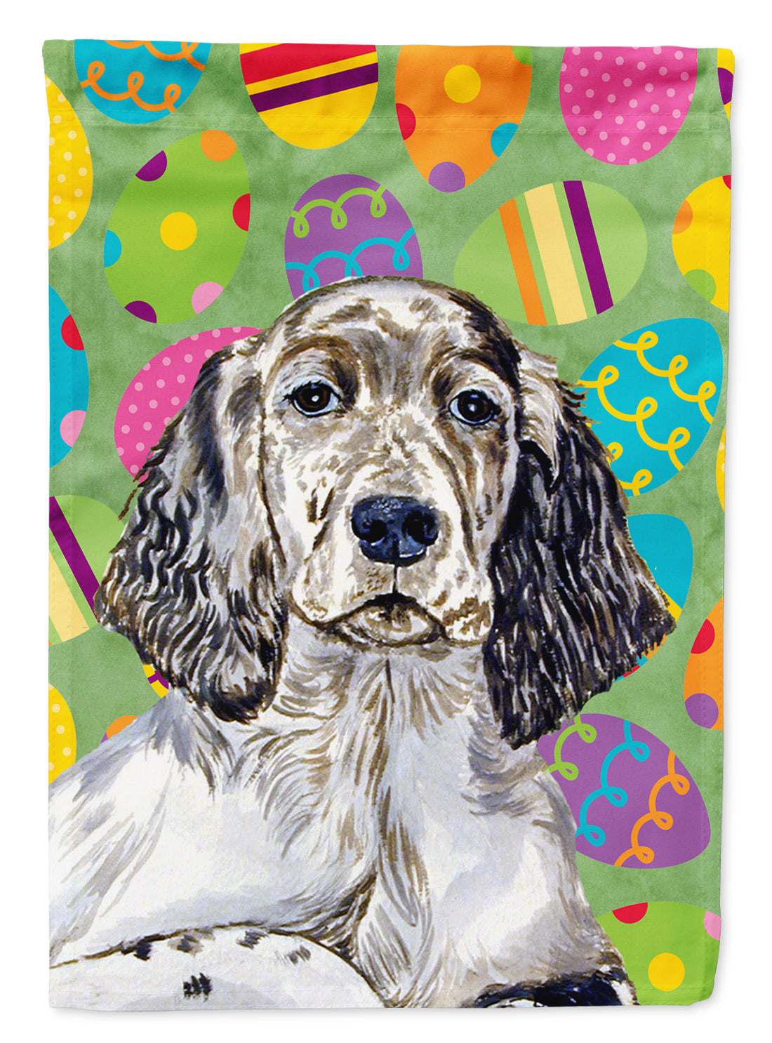 English Setter Easter Eggtravaganza House Flag 28x40 Porch Sleeve Pole Decorative Outside Yard Banner Artwork Wall Hanging, Polyester
