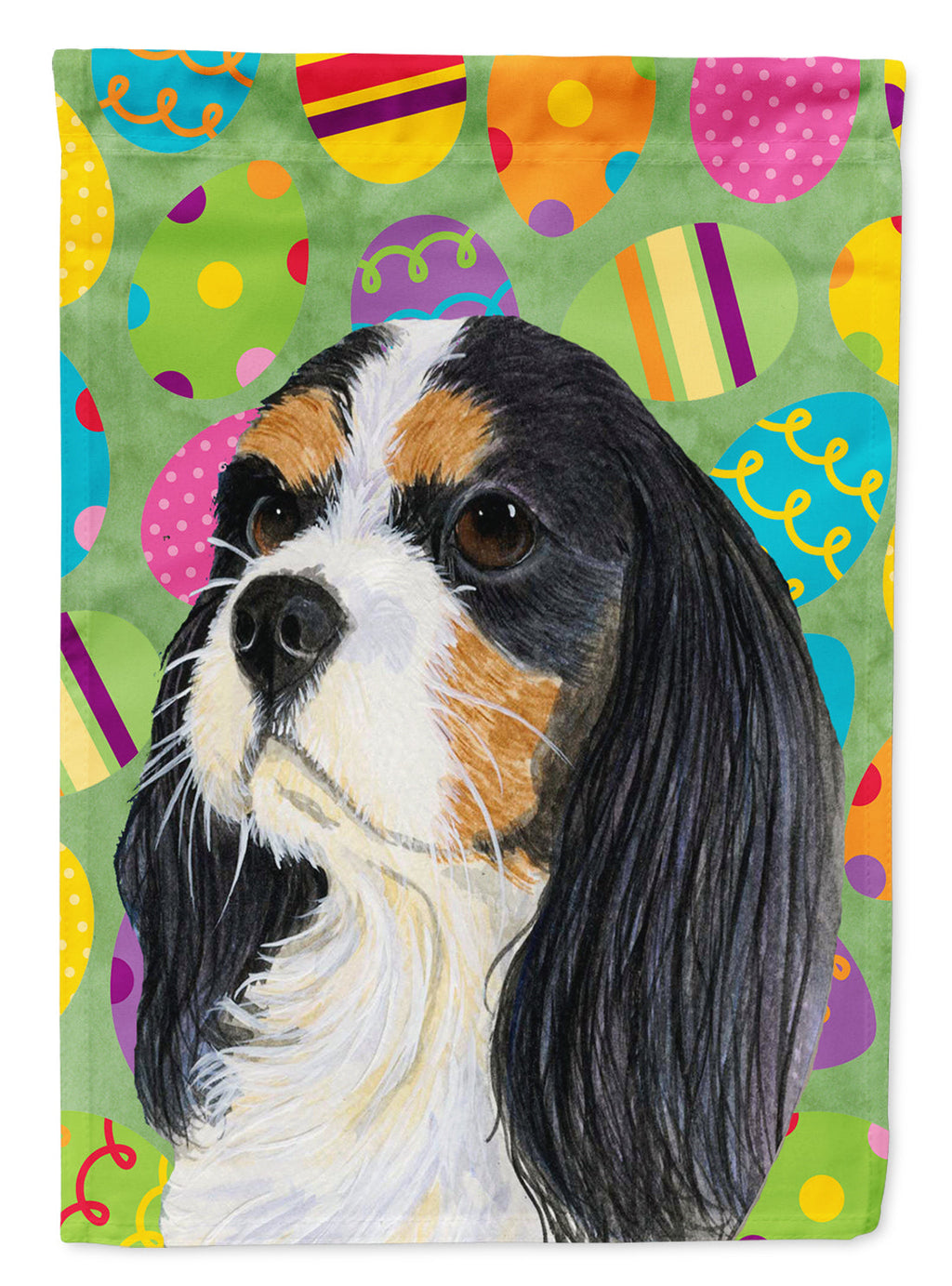 Cavalier Spaniel Easter Eggtravaganza House Flag 28x40 Porch Sleeve Pole Decorative Outside Yard Banner Artwork Wall Hanging, Polyester