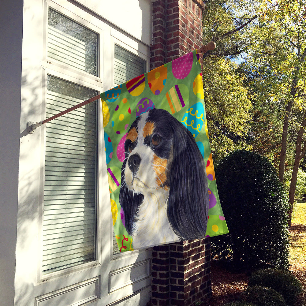 Cavalier Spaniel Easter Eggtravaganza House Flag 28x40 Porch Sleeve Pole Decorative Outside Yard Banner Artwork Wall Hanging, Polyester