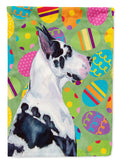 Great Dane Easter Eggtravaganza House Flag 28x40 Porch Sleeve Pole Decorative Outside Yard Banner Artwork Wall Hanging, Polyester
