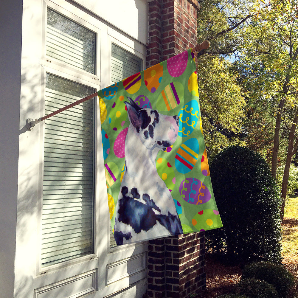 Great Dane Easter Eggtravaganza House Flag 28x40 Porch Sleeve Pole Decorative Outside Yard Banner Artwork Wall Hanging, Polyester