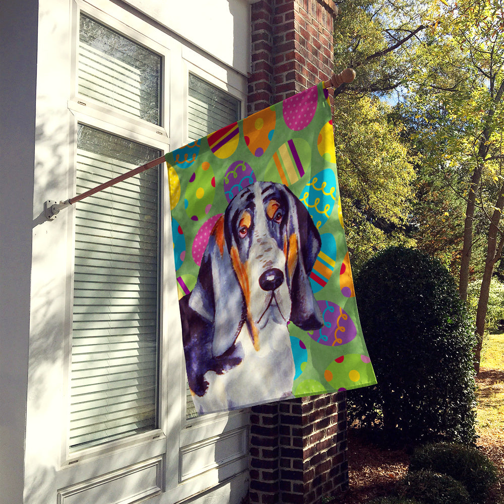 Basset Hound Easter Eggtravaganza House Flag 28x40 Porch Sleeve Pole Decorative Outside Yard Banner Artwork Wall Hanging, Polyester