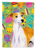 Whippet Easter Eggtravaganza House Flag 28x40 Porch Sleeve Pole Decorative Outside Yard Banner Artwork Wall Hanging, Polyester