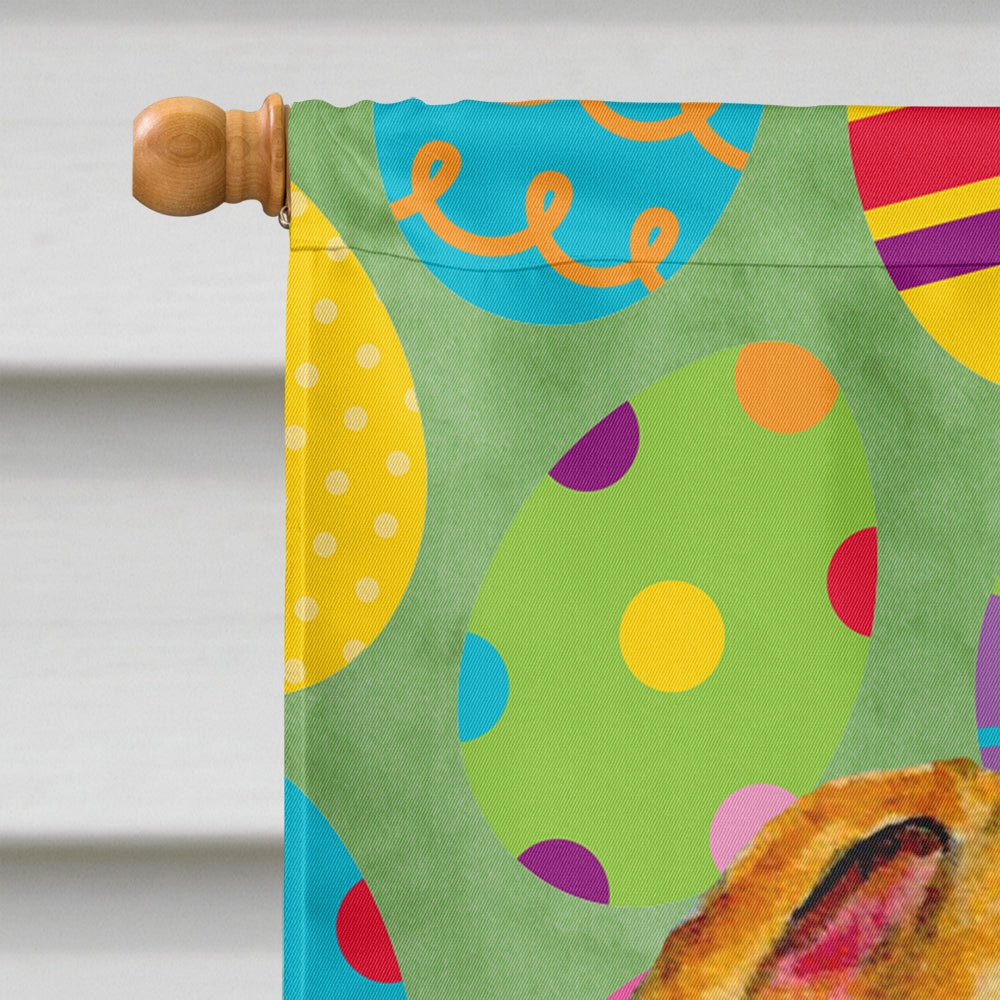 Whippet Easter Eggtravaganza House Flag 28x40 Porch Sleeve Pole Decorative Outside Yard Banner Artwork Wall Hanging, Polyester
