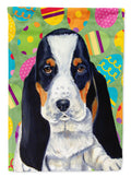Basset Hound Easter Eggtravaganza House Flag 28x40 Porch Sleeve Pole Decorative Outside Yard Banner Artwork Wall Hanging, Polyester