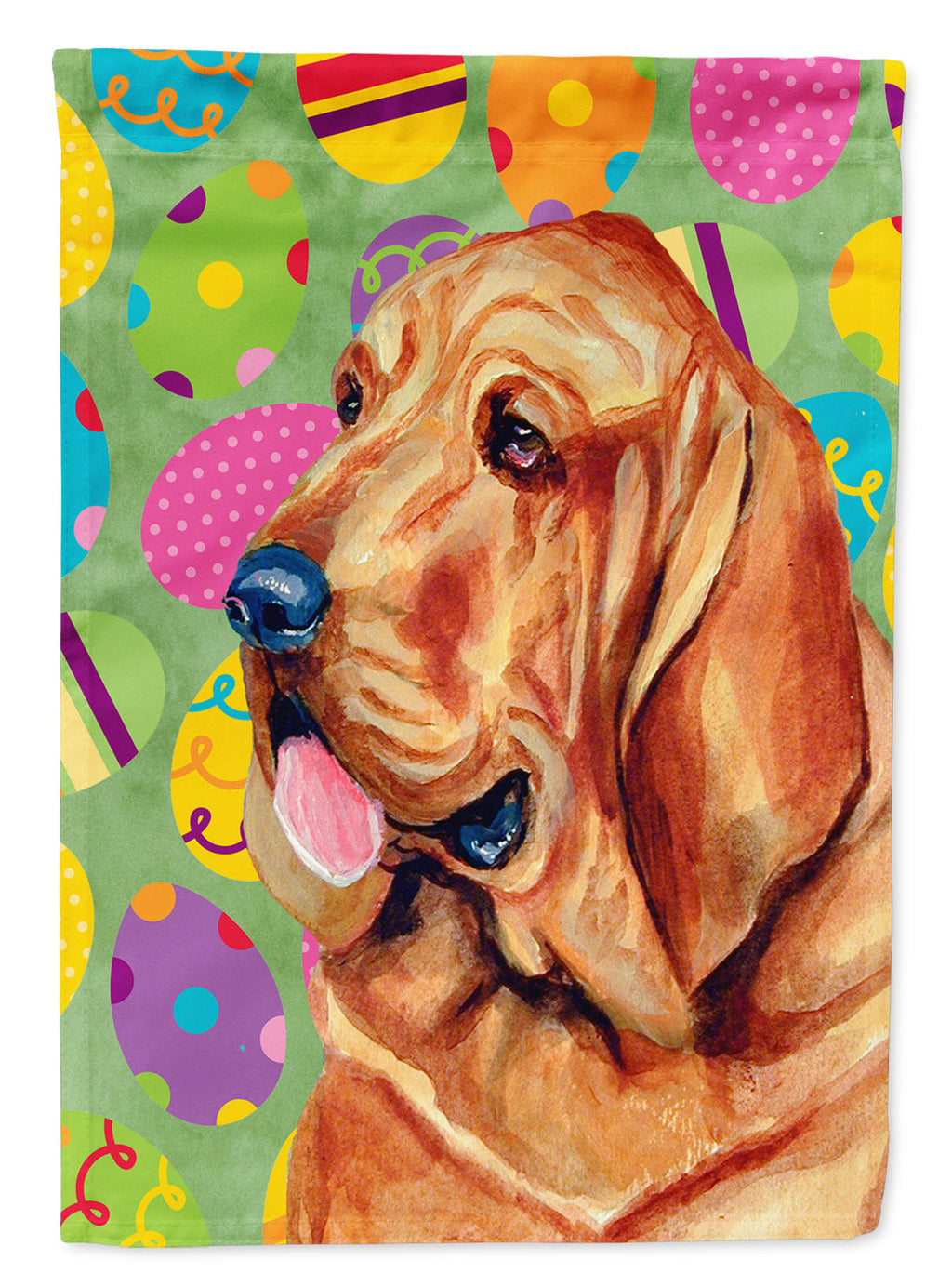 Bloodhound Easter Eggtravaganza House Flag 28x40 Porch Sleeve Pole Decorative Outside Yard Banner Artwork Wall Hanging, Polyester