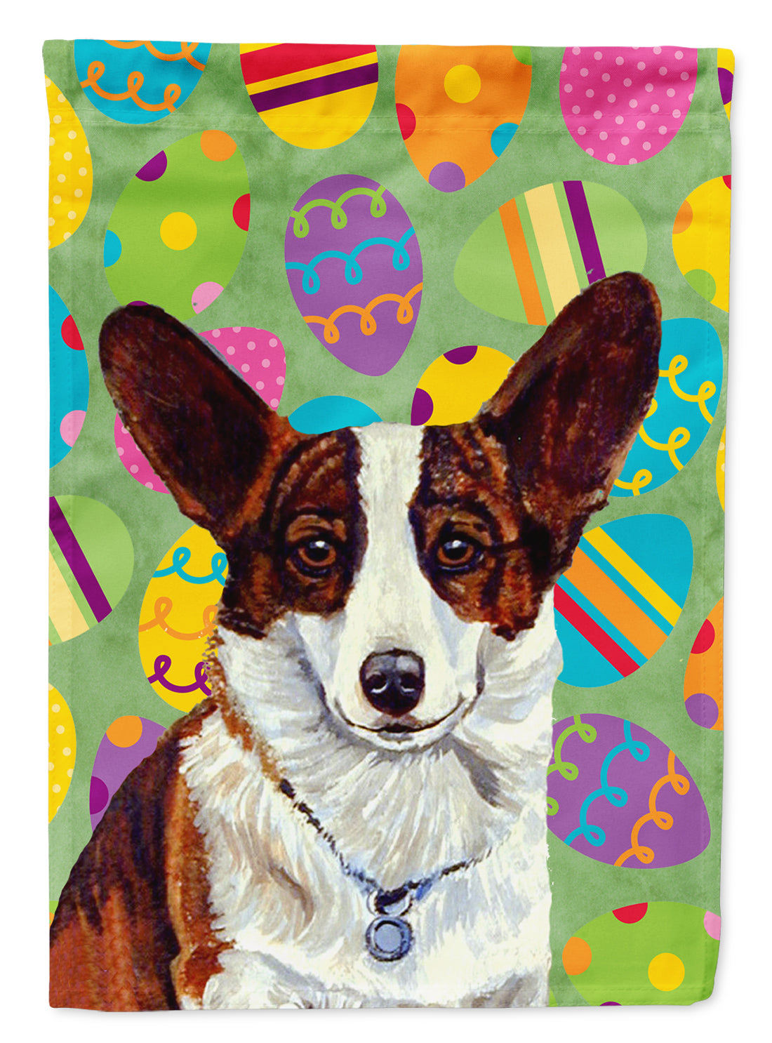 Corgi Easter Eggtravaganza House Flag 28x40 Porch Sleeve Pole Decorative Outside Yard Banner Artwork Wall Hanging, Polyester