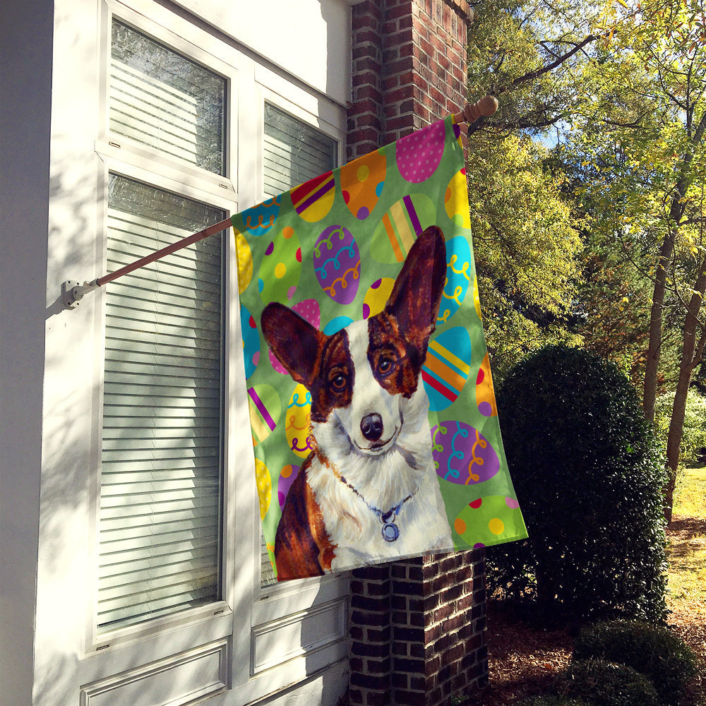 Corgi Easter Eggtravaganza House Flag 28x40 Porch Sleeve Pole Decorative Outside Yard Banner Artwork Wall Hanging, Polyester