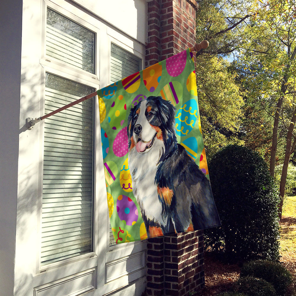 Bernese Mountain Dog Easter Eggtravaganza House Flag 28x40 Porch Sleeve Pole Decorative Outside Yard Banner Artwork Wall Hanging, Polyester