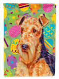 Airedale Easter Eggtravaganza House Flag 28x40 Porch Sleeve Pole Decorative Outside Yard Banner Artwork Wall Hanging, Polyester
