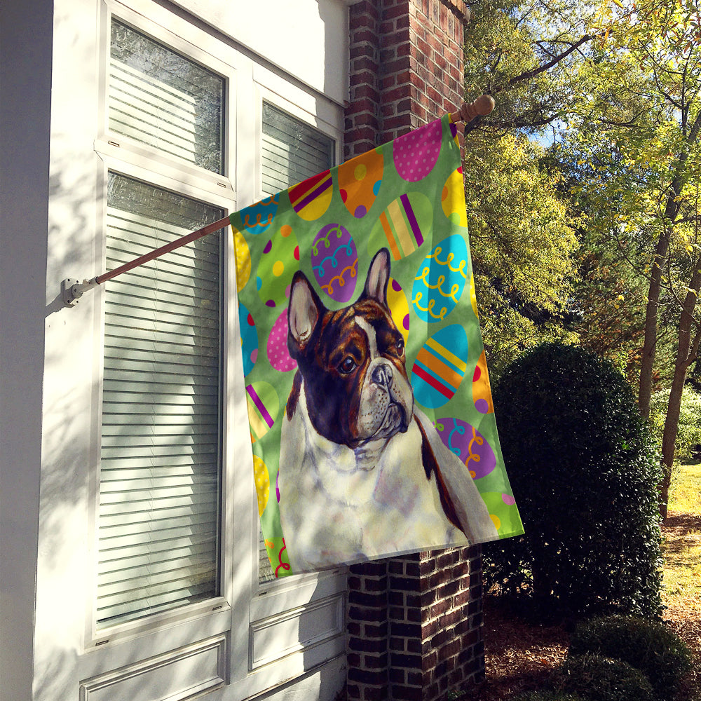 French Bulldog Easter Eggtravaganza House Flag 28x40 Porch Sleeve Pole Decorative Outside Yard Banner Artwork Wall Hanging, Polyester
