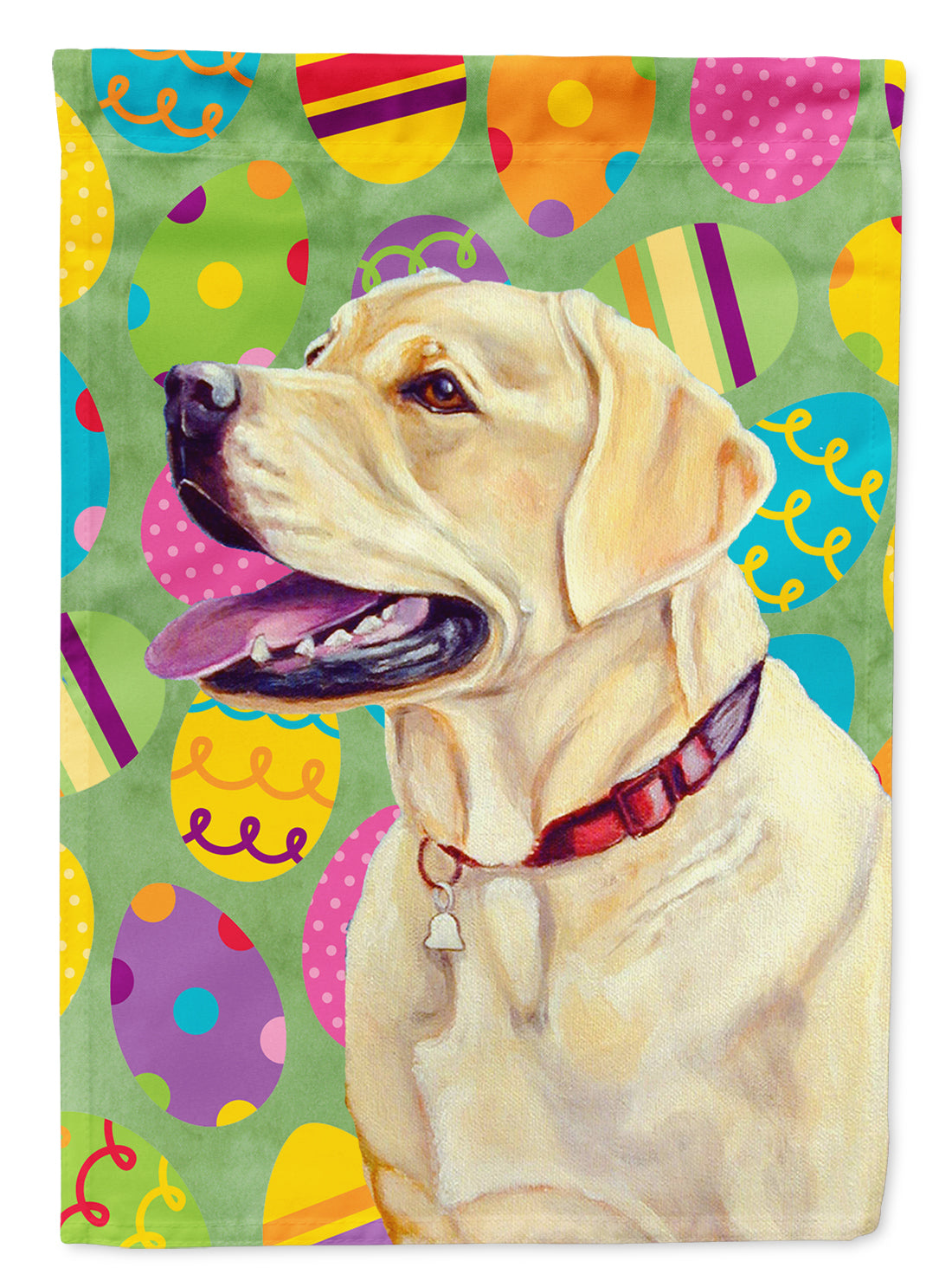 Labrador Easter Eggtravaganza House Flag 28x40 Porch Sleeve Pole Decorative Outside Yard Banner Artwork Wall Hanging, Polyester