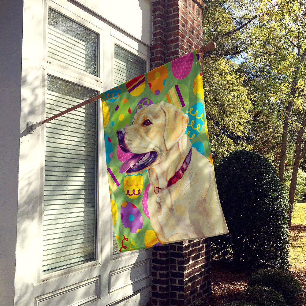 Labrador Easter Eggtravaganza House Flag 28x40 Porch Sleeve Pole Decorative Outside Yard Banner Artwork Wall Hanging, Polyester