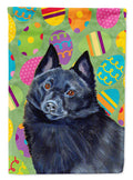 Schipperke Easter Eggtravaganza House Flag 28x40 Porch Sleeve Pole Decorative Outside Yard Banner Artwork Wall Hanging, Polyester