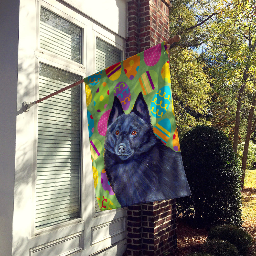 Schipperke Easter Eggtravaganza House Flag 28x40 Porch Sleeve Pole Decorative Outside Yard Banner Artwork Wall Hanging, Polyester