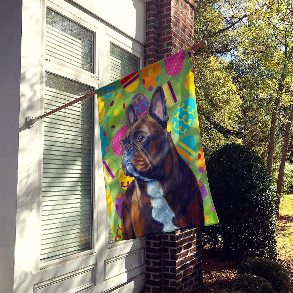 French Bulldog Easter Eggtravaganza House Flag 28x40 Porch Sleeve Pole Decorative Outside Yard Banner Artwork Wall Hanging, Polyester