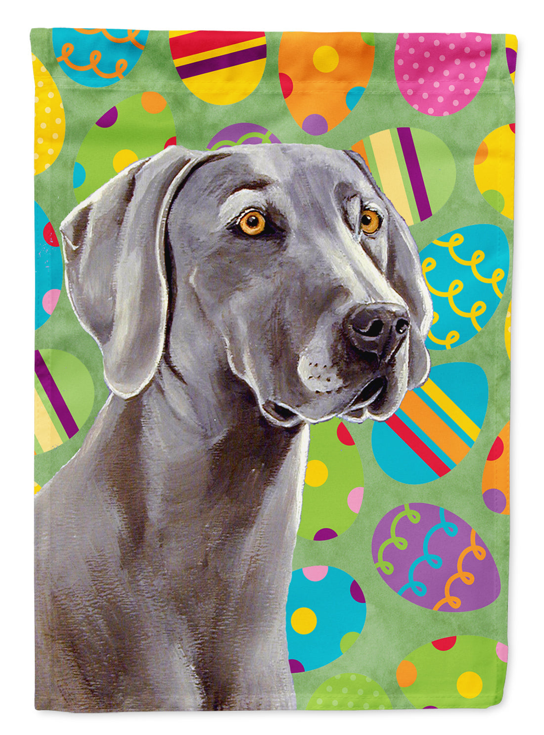 Weimaraner Easter Eggtravaganza House Flag 28x40 Porch Sleeve Pole Decorative Outside Yard Banner Artwork Wall Hanging, Polyester