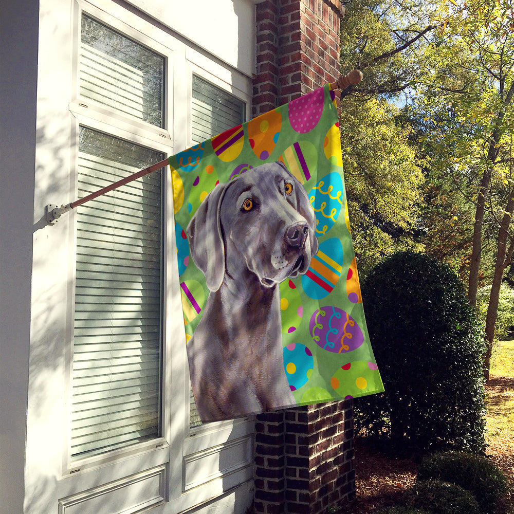 Weimaraner Easter Eggtravaganza House Flag 28x40 Porch Sleeve Pole Decorative Outside Yard Banner Artwork Wall Hanging, Polyester