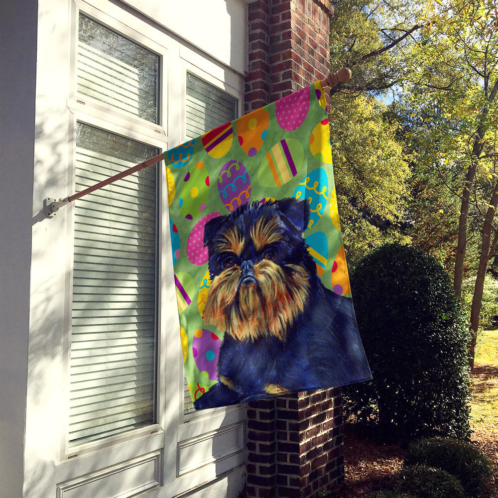Brussels Griffon Easter Eggtravaganza House Flag 28x40 Porch Sleeve Pole Decorative Outside Yard Banner Artwork Wall Hanging, Polyester