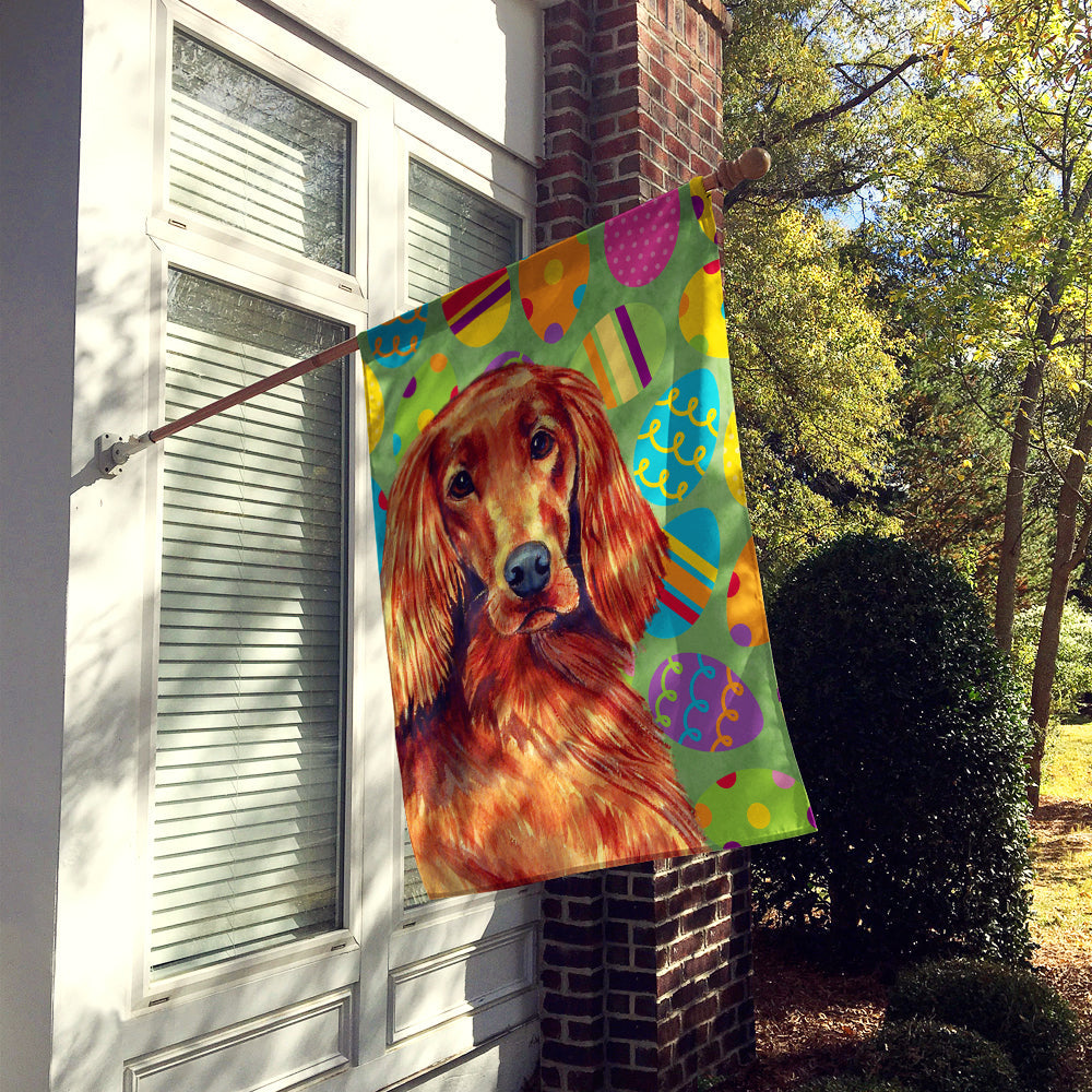 Irish Setter Easter Eggtravaganza House Flag 28x40 Porch Sleeve Pole Decorative Outside Yard Banner Artwork Wall Hanging, Polyester