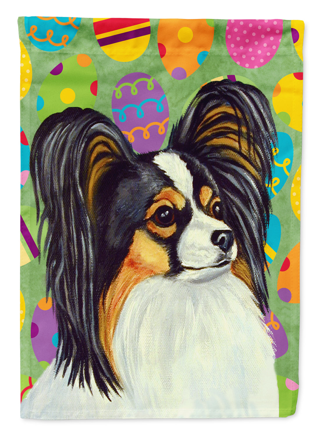 Papillon Easter Eggtravaganza House Flag 28x40 Porch Sleeve Pole Decorative Outside Yard Banner Artwork Wall Hanging, Polyester