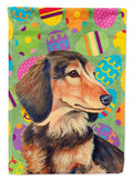 Dachshund Easter Eggtravaganza House Flag 28x40 Porch Sleeve Pole Decorative Outside Yard Banner Artwork Wall Hanging, Polyester