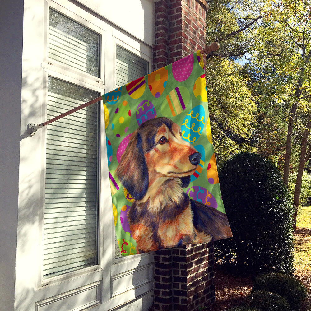 Dachshund Easter Eggtravaganza House Flag 28x40 Porch Sleeve Pole Decorative Outside Yard Banner Artwork Wall Hanging, Polyester