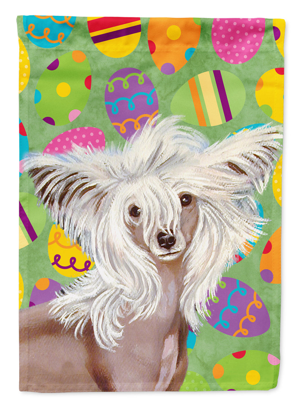 Chinese Crested Easter Eggtravaganza House Flag 28x40 Porch Sleeve Pole Decorative Outside Yard Banner Artwork Wall Hanging, Polyester
