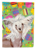 Chinese Crested Easter Eggtravaganza House Flag 28x40 Porch Sleeve Pole Decorative Outside Yard Banner Artwork Wall Hanging, Polyester