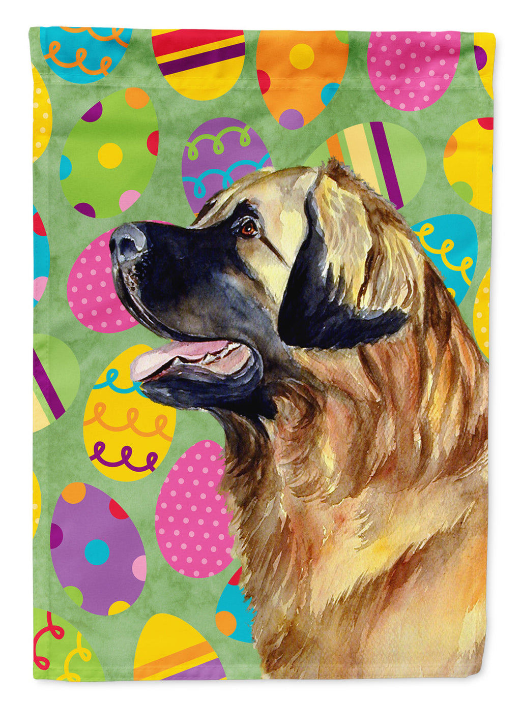 Leonberger Easter Eggtravaganza House Flag 28x40 Porch Sleeve Pole Decorative Outside Yard Banner Artwork Wall Hanging, Polyester