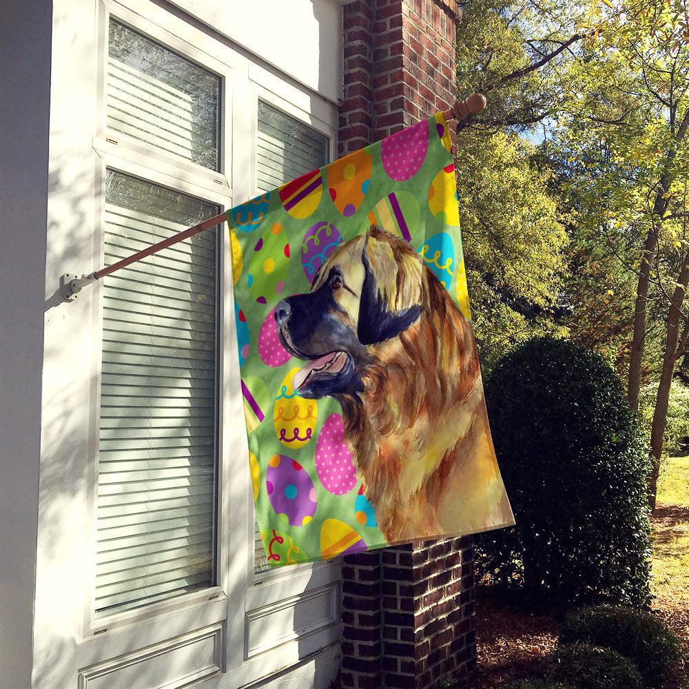 Leonberger Easter Eggtravaganza House Flag 28x40 Porch Sleeve Pole Decorative Outside Yard Banner Artwork Wall Hanging, Polyester