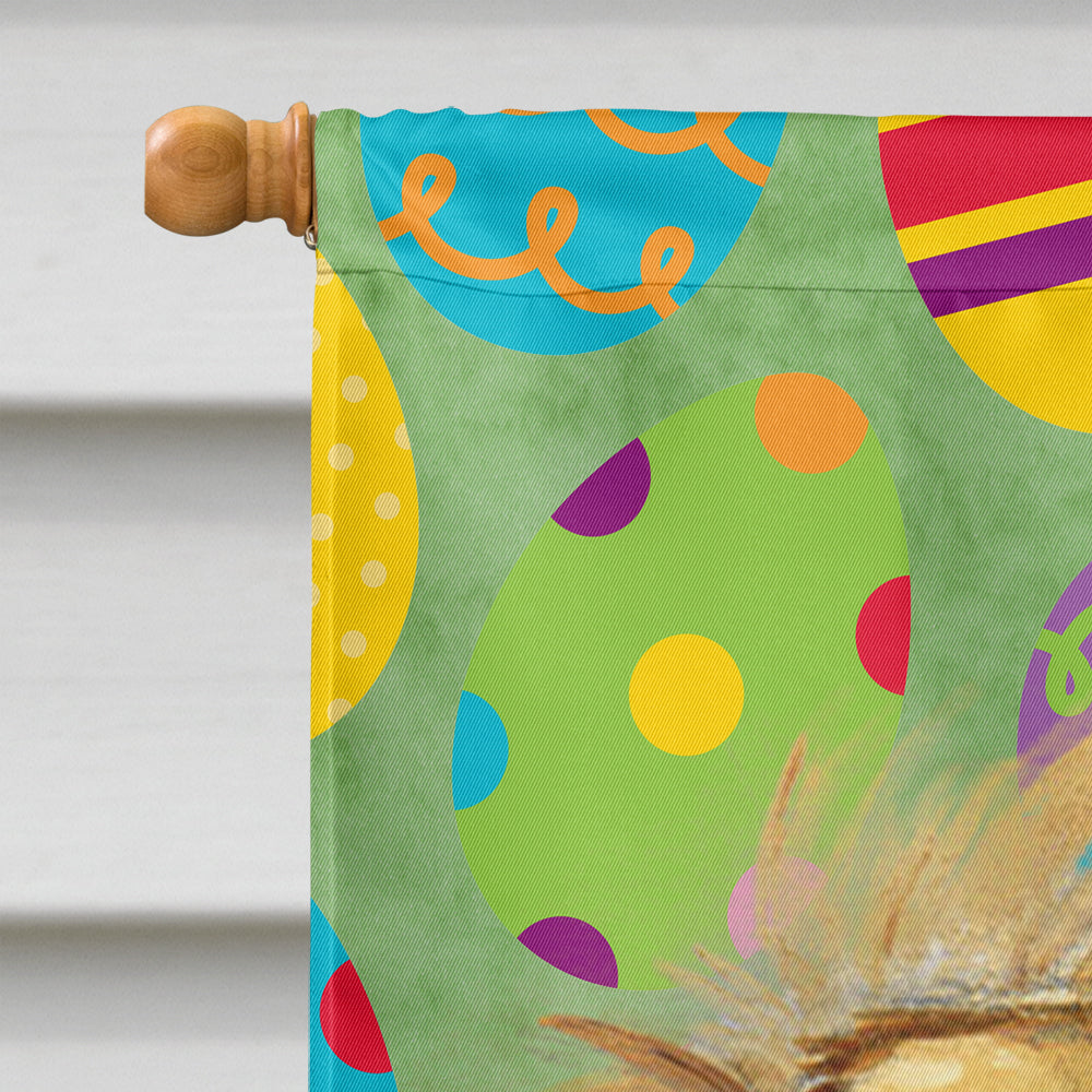 Tibetan Spaniel Easter Eggtravaganza House Flag 28x40 Porch Sleeve Pole Decorative Outside Yard Banner Artwork Wall Hanging, Polyester