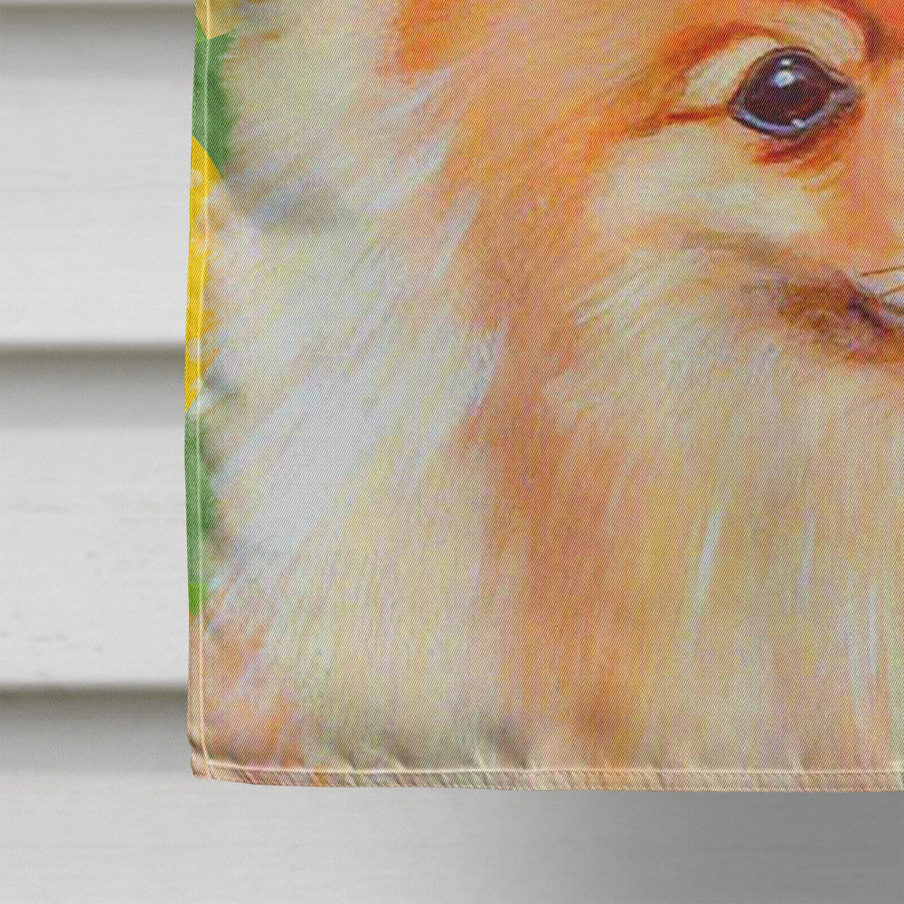 Pomeranian Easter Eggtravaganza House Flag 28x40 Porch Sleeve Pole Decorative Outside Yard Banner Artwork Wall Hanging, Polyester