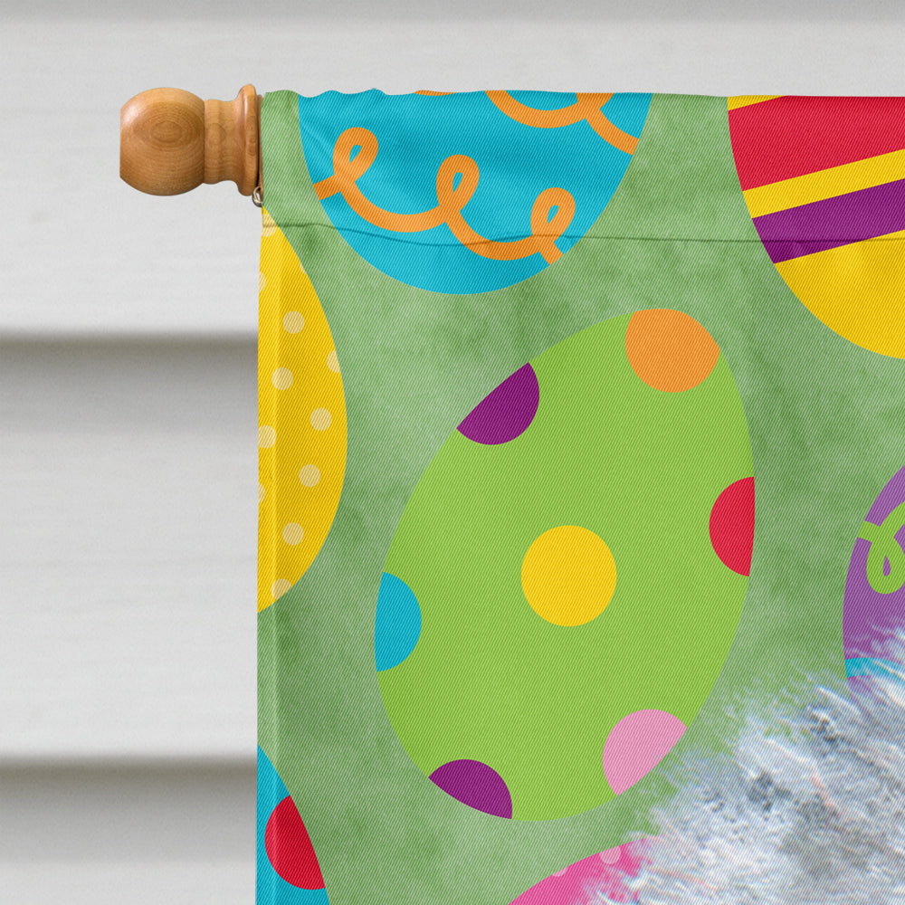 Old English Sheepdog Easter Eggtravaganza House Flag 28x40 Porch Sleeve Pole Decorative Outside Yard Banner Artwork Wall Hanging, Polyester