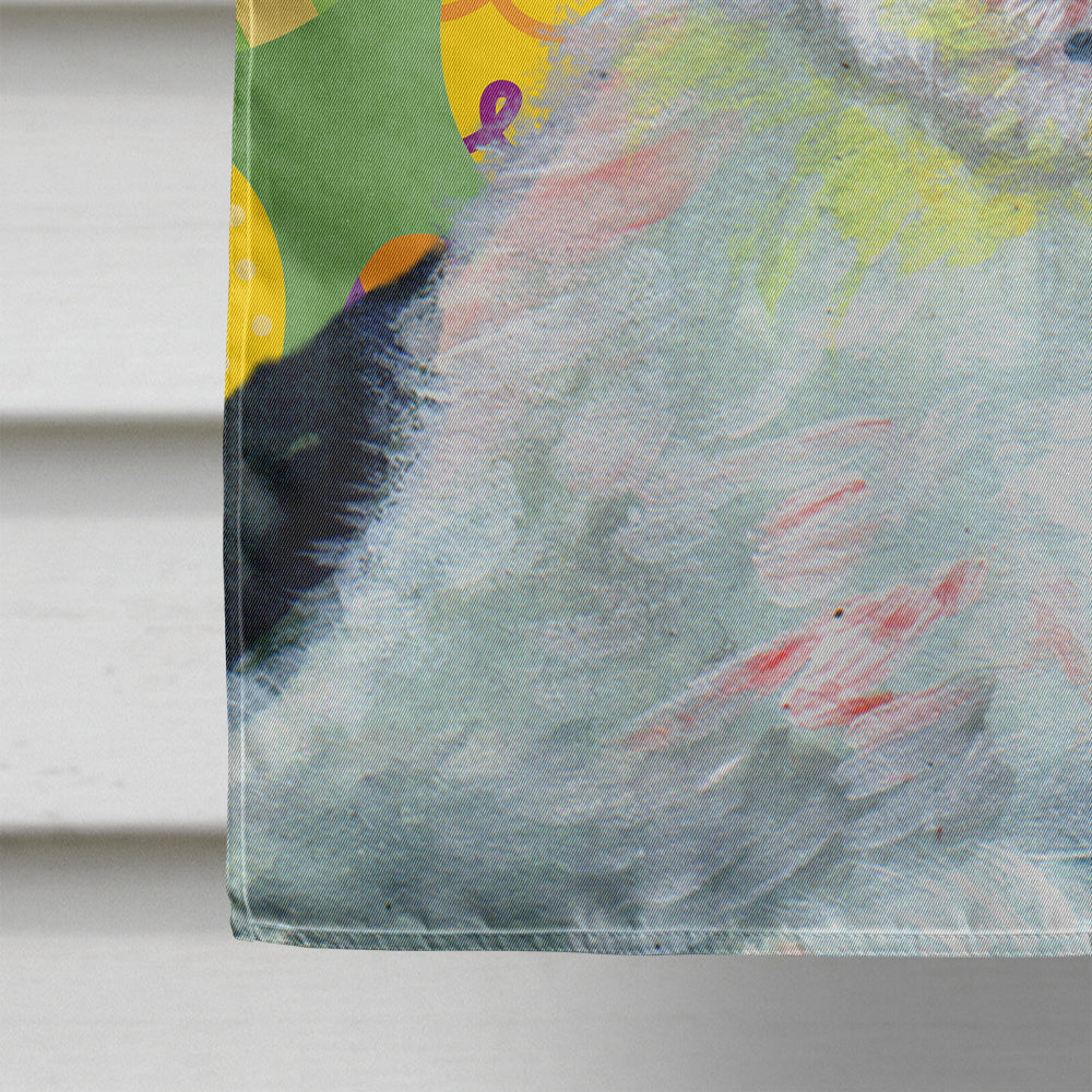 Old English Sheepdog Easter Eggtravaganza House Flag 28x40 Porch Sleeve Pole Decorative Outside Yard Banner Artwork Wall Hanging, Polyester