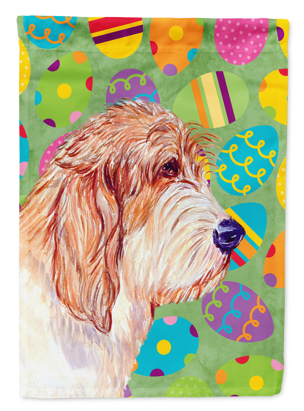 Petit Basset Griffon Vendeen Easter Eggtravaganza House Flag 28x40 Porch Sleeve Pole Decorative Outside Yard Banner Artwork Wall Hanging, Polyester