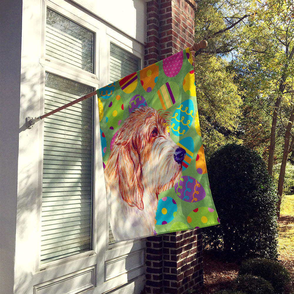 Petit Basset Griffon Vendeen Easter Eggtravaganza House Flag 28x40 Porch Sleeve Pole Decorative Outside Yard Banner Artwork Wall Hanging, Polyester