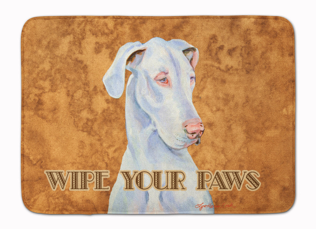 White Great Dane Wipe your Paws Memory Foam Kitchen Mat Machine Washable Anti-Fatigue Cushion Comfort Bath or Kitchen Rug