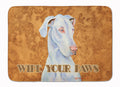 White Great Dane Wipe your Paws Memory Foam Kitchen Mat Machine Washable Anti-Fatigue Cushion Comfort Bath or Kitchen Rug
