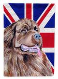 Newfoundland with English Union Jack British Flag House Flag 28x40 Porch Sleeve Pole Decorative Outside Yard Banner Artwork Wall Hanging, Polyester