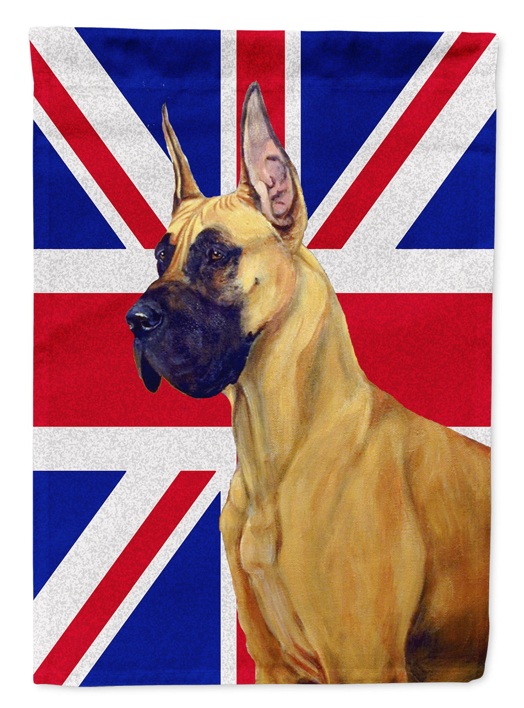 Great Dane with English Union Jack British Flag House Flag 28x40 Porch Sleeve Pole Decorative Outside Yard Banner Artwork Wall Hanging, Polyester