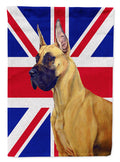 Great Dane with English Union Jack British Flag House Flag 28x40 Porch Sleeve Pole Decorative Outside Yard Banner Artwork Wall Hanging, Polyester